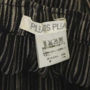 PLEATS PLEASE ISSEY MIYAKE イッセイミヤケ プリーツストライプワイドパンツ 3 ブラック