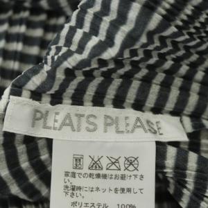 PLEATS PLEASE ISSEY MIYAKE 総柄ノーカラーカーディガン 七分袖 4 グレージュ ブラック ホワイト
