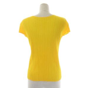 PLEATS PLEASE ISSEY MIYAKE イッセイミヤケ プリーツハーフスリーブブラウス トップス プルオーバー 半袖 4 黄 イエロー