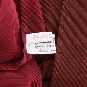 PLEATS PLEASE ISSEY MIYAKE バイカラープリーツ カーディガン シアー シースルー レッド ブラウン