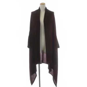 上下2way プリーツ変形カーディガン ドルマン ブラウン