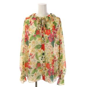 22SS ボタニカルボウタイブラウス シャツ 長袖 36 マルチカラー