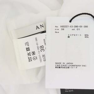 ANAYI 22AW ライトローンスタンドラッフルブラウス ノースリーブ フリル 38 ホワイト