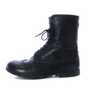 BIRKENSTOCK LARAMIE High ショートブーツ ハイカット ローヒール ウィングチップ レザー 24.5cm