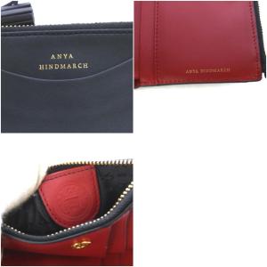 ANYA HINDMARCH Small Double Zip Wallet 財布 二つ折り タッセル カーフレザー ブラック