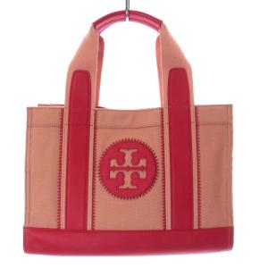 トートバッグ ハンドバッグ ロゴ キャンバス ピンク