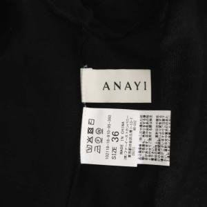 ANAYI 21SS レーヨンラメバックギャザーカーディガン ニット 長袖 薄手 36 黒 ブラック