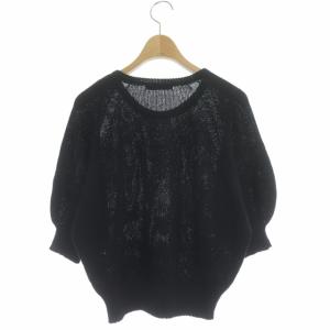 ANAYI 21SS ワシカノコドルマンスリーブ プルオーバー ニット セーター 五分袖 36 黒 ブラック