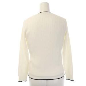 ANAYI アンサンブルニット カーディガン シアー配色リブクルーネック 長袖 カットソー 半袖 36 ホワイト