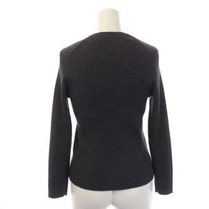 ANAYI アンサンブルニット カーディガン ウールリブVネック カットソー 長袖 36 チャコールグレー