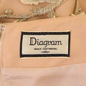 Diagram GRACE CONTINENTAL ノースリーブワンピ ース フレア 膝丈 クルーネック 刺繍 チュール 36 ベージュ