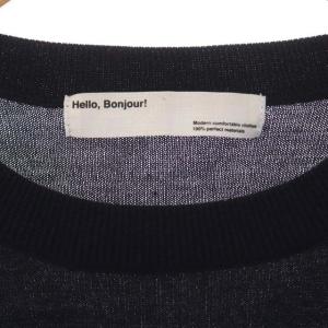 L'Appartement 21SS Knit Pullo ニット カットソー クルーネック 五分袖 プルオーバー 38 ネイビー