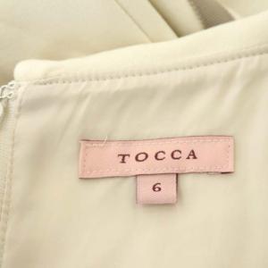 TOCCA 21年 LUMINOUS ワンピース ひざ丈 半袖 切替 6 アイボリー モカ