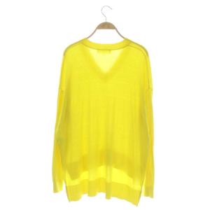 ENFOLD シルクコットン Vネックワイドニットプルオーバー セーター 薄手 長袖 36 イエロー