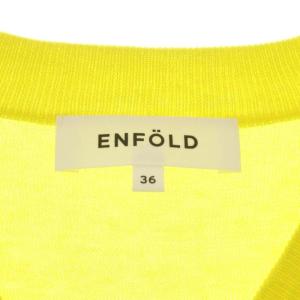 ENFOLD シルクコットン Vネックワイドニットプルオーバー セーター 薄手 長袖 36 イエロー