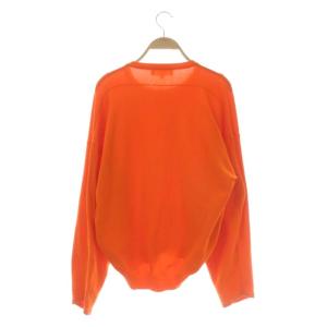 ENFOLD ドロップショルダー クルーネックニット カットソー 長袖 プルオーバー 38 オレンジ