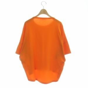 ENFOLD バックアシンメトリーTシャツ カットソー 七分袖 プルオーバー 38 オレンジ