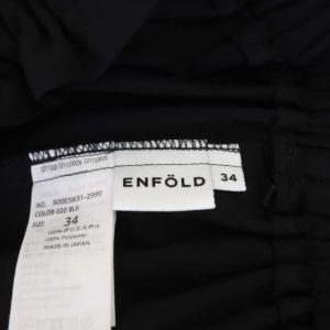 ENFOLD 21SS ライトジョーゼット フロントギャザーゴム テーパードパンツ 34 ブラック