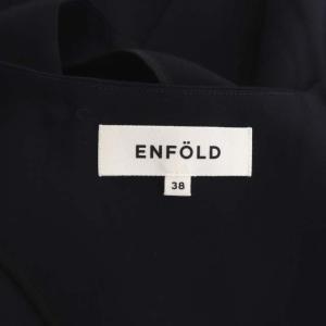ENFOLD ハルキングツイルタンクベスト ノースリーブ クルーネック ウール 38 ネイビー