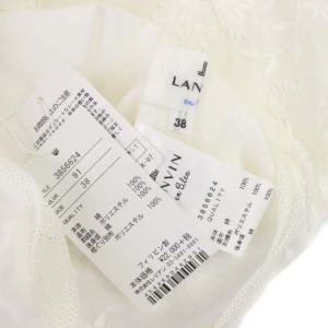 LANVIN en Bleu バックリボン刺繍ブラウス 半袖 コットン 38 白 ホワイト