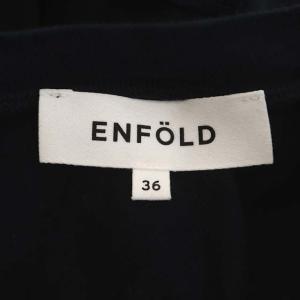 ENFOLD 20AW タックドレープドレス ワンピース 半袖 切替 ソフト天竺 フレア ロング クルーネック 36 ネイビー