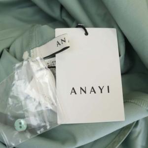 ANAYI 21SS コットンサテンマトンスリーブ ブラウス 半袖 38 緑 グリーン