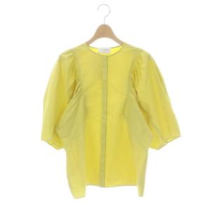 C/N ギャザー ボリュームスリーブブラウス 七分袖 F イエロー