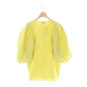 UNITED ARROWS C/N ギャザー ボリュームスリーブブラウス 七分袖 F イエロー