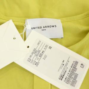 UNITED ARROWS C/N ギャザー ボリュームスリーブブラウス 七分袖 F イエロー