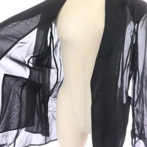 ADORE 22SS シルキーオーガンジーテーラージャケット シアー シースルー シングル 黒 ブラック