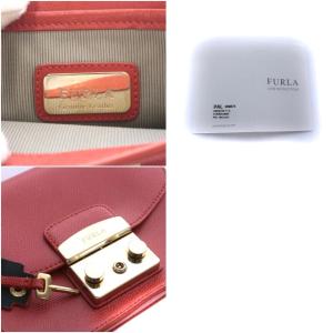FURLA メトロポリス ショルダーバッグ ワンショルダー チェーン レザー レッド