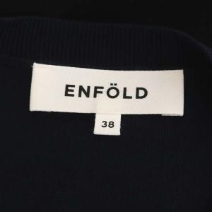 ENFOLD 20AW ダブルサテンニット×SHIRT PULLOVER 38 ネイビー