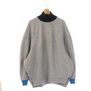 20AW Fleece pullover 長袖 M グレー ブラック ライトブルー