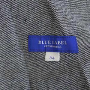 BLUE LABEL CRESTBRIDGE デニムワンピース 半袖 ミニ フレア ベルト付き 34 インディゴブルー