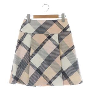 チェック柄スカート タック ミニ 台形 34 マルチカラー