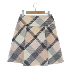 BLUE LABEL CRESTBRIDGE チェック柄スカート タック ミニ 台形 34 マルチカラー