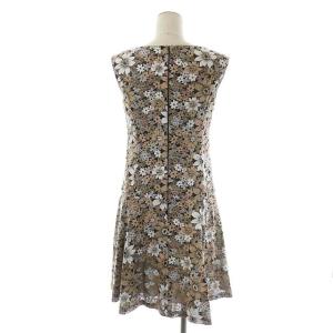 TOCCA フラワー刺繍ワンピース ノースリーブ ひざ丈 フレア マルチカラー