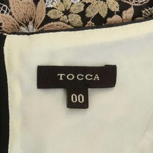 TOCCA フラワー刺繍ワンピース ノースリーブ ひざ丈 フレア マルチカラー