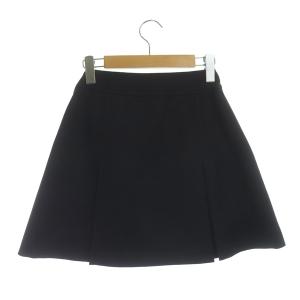 BLUE LABEL CRESTBRIDGE ボタンデザインストレッチスカート ミニ 台形 36 ブラック