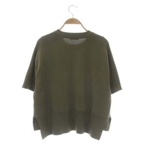 ADORE ニット カットソー 半袖 プルオーバー クルーネック 胸ポケット 38 カーキ