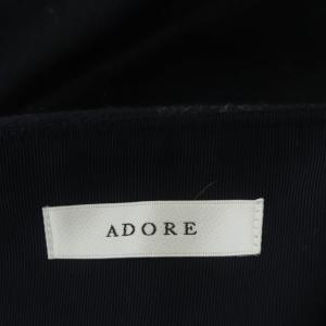 ADORE アシンメトリースカート ウール チェック ロング カットオフ 38 グレー ブラック ネイビー