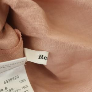 René リネン フラワー刺繍パールワンピース ひざ丈 ノースリーブ 34 ピンク