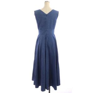 Diagram GRACE CONTINENTAL デニムベルトワンピース フレア ロング ノースリーブ カシュクール 36 インディゴブルー