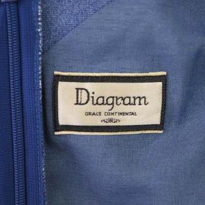 Diagram GRACE CONTINENTAL デニムベルトワンピース フレア ロング ノースリーブ カシュクール 36 インディゴブルー