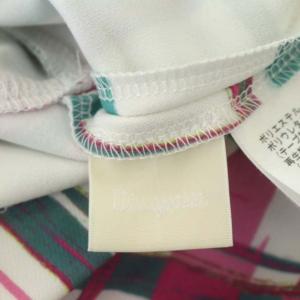 Diagram GRACE CONTINENTAL 22SS チェックギャザートップ ブラウス プルオーバー 九分袖 36 ピンク 白 緑 ホワイト グリーン