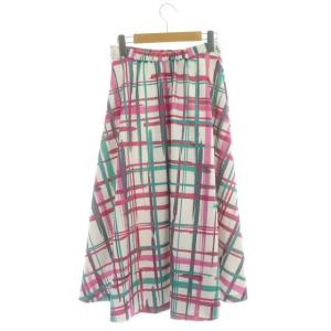 Diagram GRACE CONTINENTAL 22SS チェックフレアスカート ロング 36 ピンク 白ホワイト グリーン