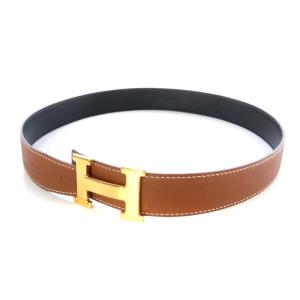 HERMES コンスタンス ベルト Hモチーフ レザー 70 F刻印 茶