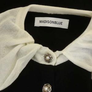MADISONBLUE 21AW BI-COLOR ROUND COLLAR POLO KNIT DR 00 黒