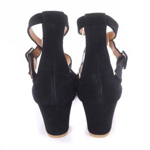 PIPPICHIC ユナイテッドアローズ別注 クロスストラップサンダル スクエアトゥ スエード 38 ブラック