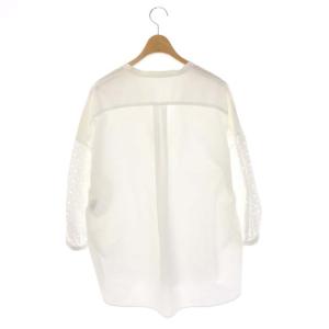 ANAYI 21AWグラデーションシシュウスキッパーブラウス 長袖 プルオーバー 38 白 ホワイト